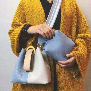 Two-tone Bucket Crossbody Bag