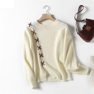 Crew Neck Sweater White - One Size