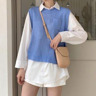Knitted Vest / Long-sleeve Shirt