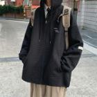 Waffle Pattern Zipped Jacket