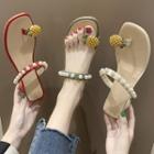 Low-heel Fruit Beaded Sandals
