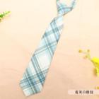 Plaid Neck Tie Light Blue - One Size