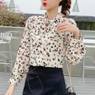Bow Accent Floral Blouse