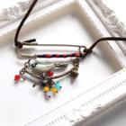 Bird-accent Beaded Pin Necklace