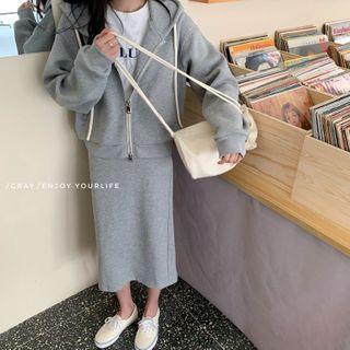 Hood Zip Jacket / Midi Skirt / Sweatpants