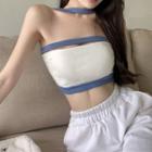 Halter Two Tone Crop Top