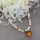 Mandarin Necklace Orange & White - One Size
