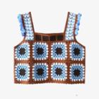 Color Block Crochet Cropped Tank Top
