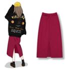 Midi A-line Skirt Fuchsia - One Size