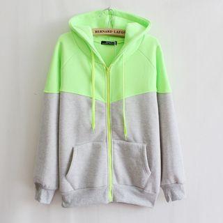 Hooded Panel Drawstring Jacket