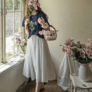 Flower Print Regular-fit T-shirt