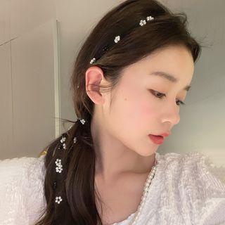 Floral Drop Headband 1pc - Black - One Size