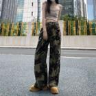 High Waist Camo Printed Loose-fit Pants