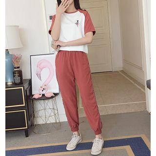 Set: Short-sleeve Raglan T-shirt + Harem Sweatpants