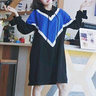 Color Block Hooded T-shirt Dress