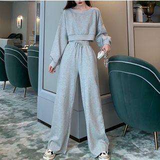 Cropped Sweatshirt / Zip Hoodie / Wide-leg Pants