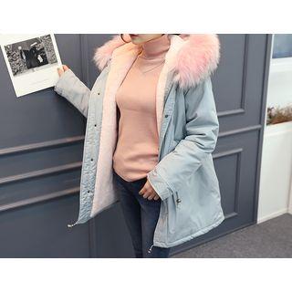 Faux-fur Fleece-lined Padded Parka