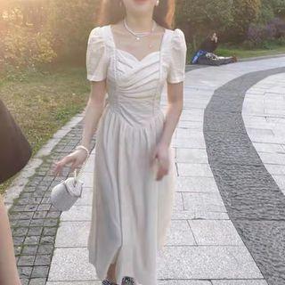 Short-sleeve Midi Corset Dress