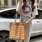 Lettering Tote Bag Brown - One Size