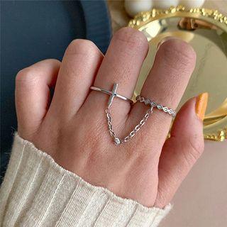 Cross Chain Ring 21020105 Ring - One Size