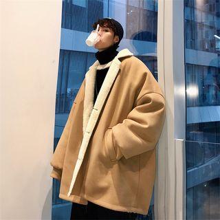 Fleece-lining Loose-fit Woolen Jacket