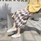 Patterned Knit Midi Skirt