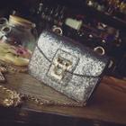 Sequined Chain-strap Cross Bag