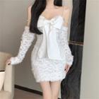 Off-shoulder Bow Spaghetti Strap Dress
