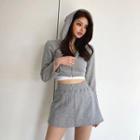Cropped Slim-fit Zip-up Hoodie