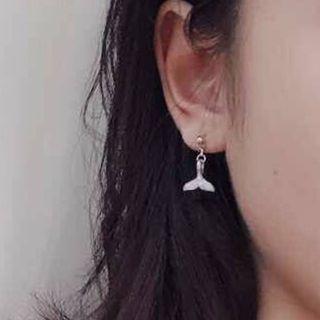 925 Sterling Silver Fishtail Drop Earring Silver - One Size