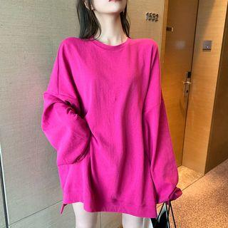Oversized Plain T-shirt Rose Pink - One Size