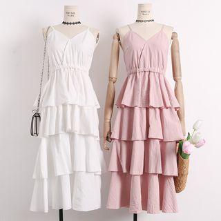 Layered-hem Sleeveless Dress