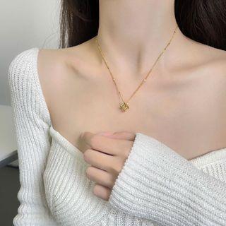 Cube Pendant Sterling Silver Necklace