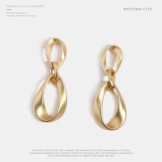 Twisted Alloy Hoop Dangle Earring 1 Pair - One Size