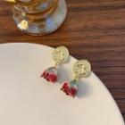 Floral Drop Earring 01 - Rose - Pink - One Size