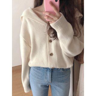 Sailor-collar Wool Blend Cardigan