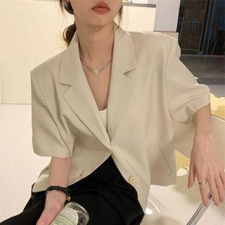 Short-sleeve Blazer Off-white - One Size