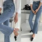 Asymmetric-hem Bootcut Jeans