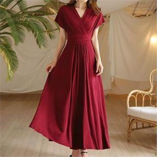 Two-way Tie-waist Maxi Flare Dress