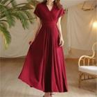 Two-way Tie-waist Maxi Flare Dress