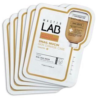 Tonymoly - Master Lab Real Mask Sheet Set 5 Pcs - 4 Types Snail Mucin - 5 Pcs