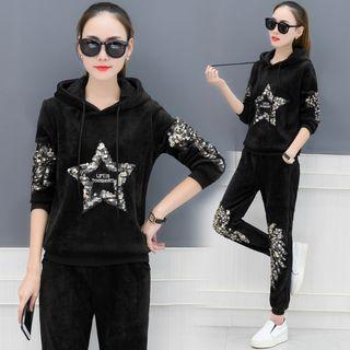 Set: Sequined Hoodie + Sweatpants