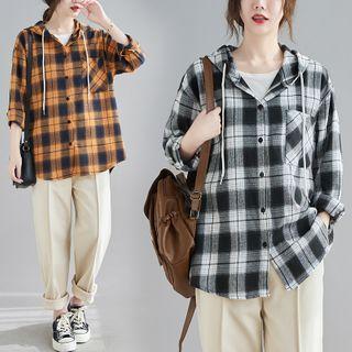 Hodded Plaid Jacket