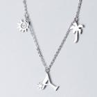 925 Sterling Silver Sun Necklace S925 Silver - As Shown In Figure - One Size