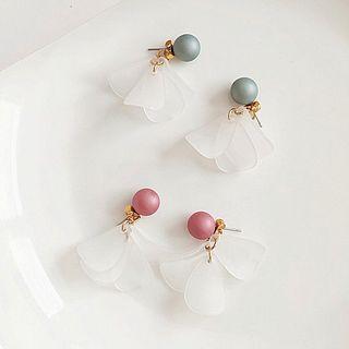 Faux Pearl Resin Petal Dangle Earring