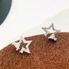 Star Rhinestone Earring 1 Pair - Silver - One Size