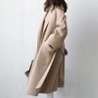 Hand Made Wool Blend Wrap Coat With Sash