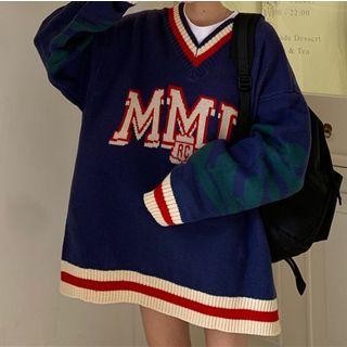Letter Sweater Blue - One Size
