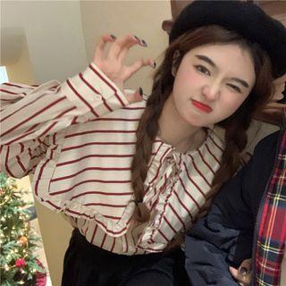Striped Blouse Red - One Size