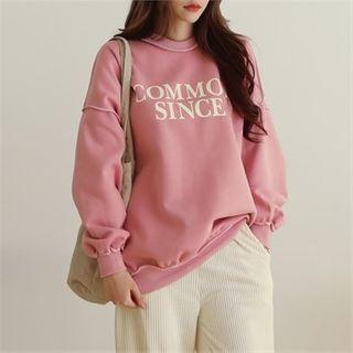 Seam-detail Letter Print Pullover
